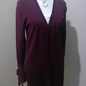 Maroon Long Cardigan- INC in Small
